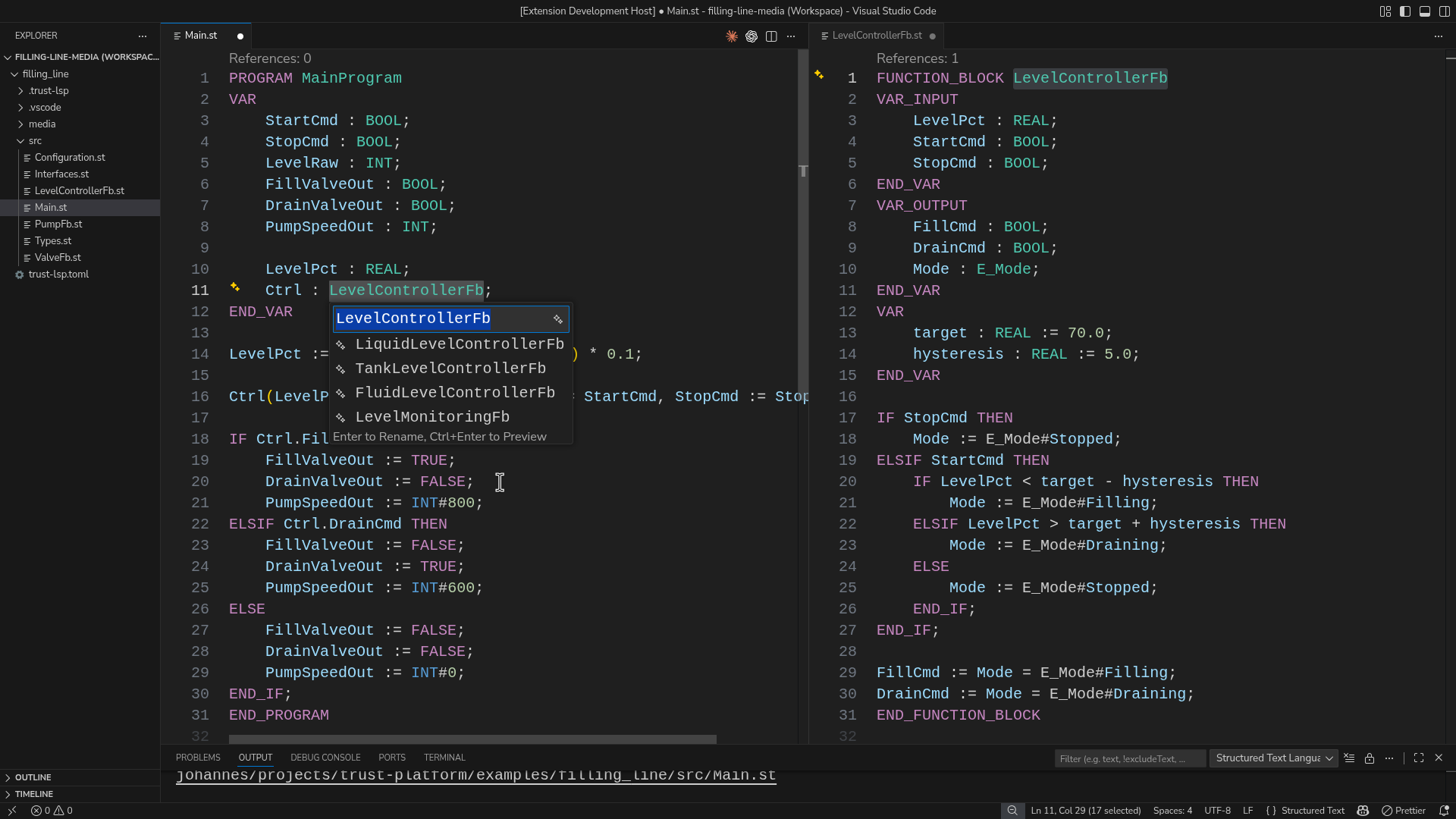 Rename across files in VS Code